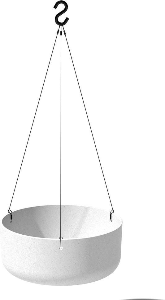Veradek Mason Series Hanging Kona Planter - Round Planter for Outdoor Balcony/Patio | Made from Plastic-Stone Composite with Hanging Attachment | Modern Décor for, Flowers, Succulents, Small Plants