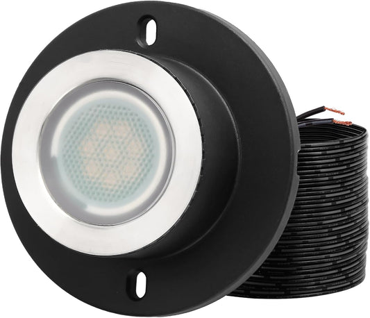 HIBOITEC Pond Lights 3W LED IP68 Waterproof Underwater Lights with UL Cord Warm White 2700K Low Voltage Landscape Lighting for Backyard Water Fountain Pool Compatible 12-24V AC/DC 1Pack