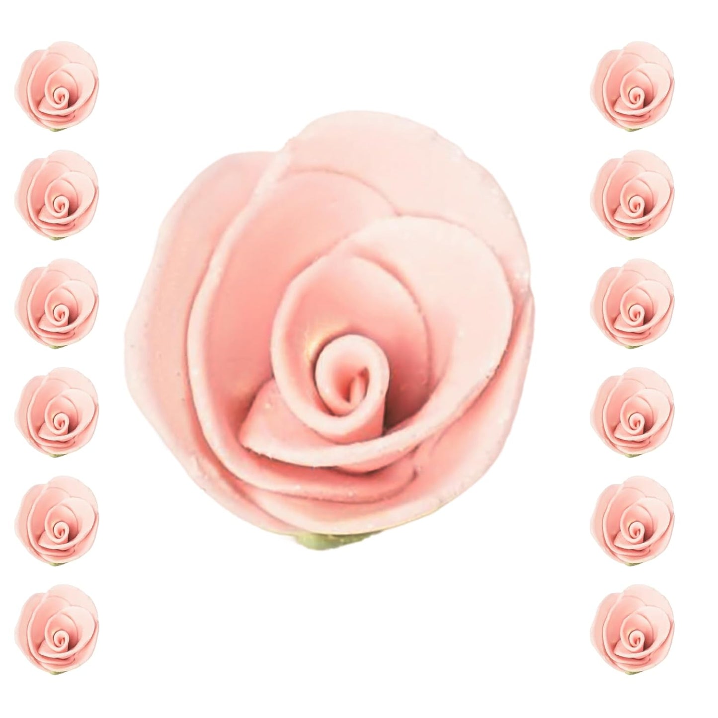 Confect Edible Flower -Blush Pink Edible Sugar Flowers | Edible Flower Cake Decorations | Perfect Floral Decorations for Desserts- Vegan, Gluten-Free, Dairy-Free, Palm Oil-Free - Pack of 12