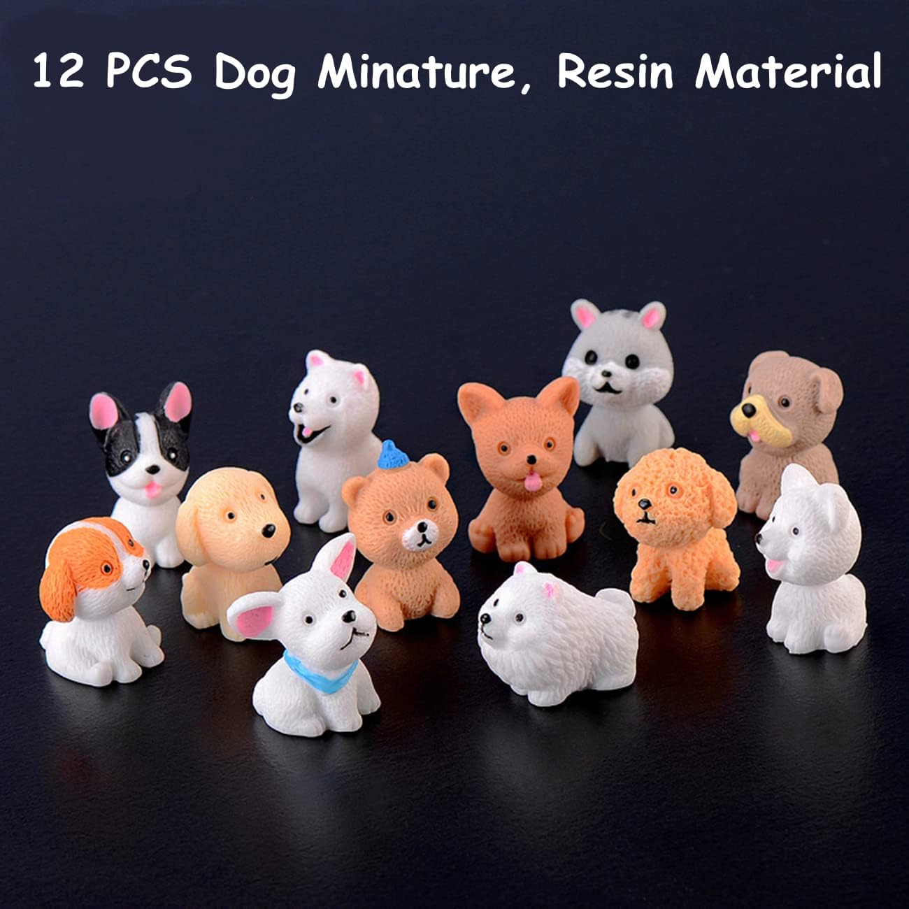 LONCESS Fairy Garden Accessories, 12 Pcs Dog Miniature Figurines, Realistic Animals Dog for Fairy Garden, Miniature Terrarium Crafts,Ornament for Home Office, Cake Toppers，Car Decor，Tabletop Decor
