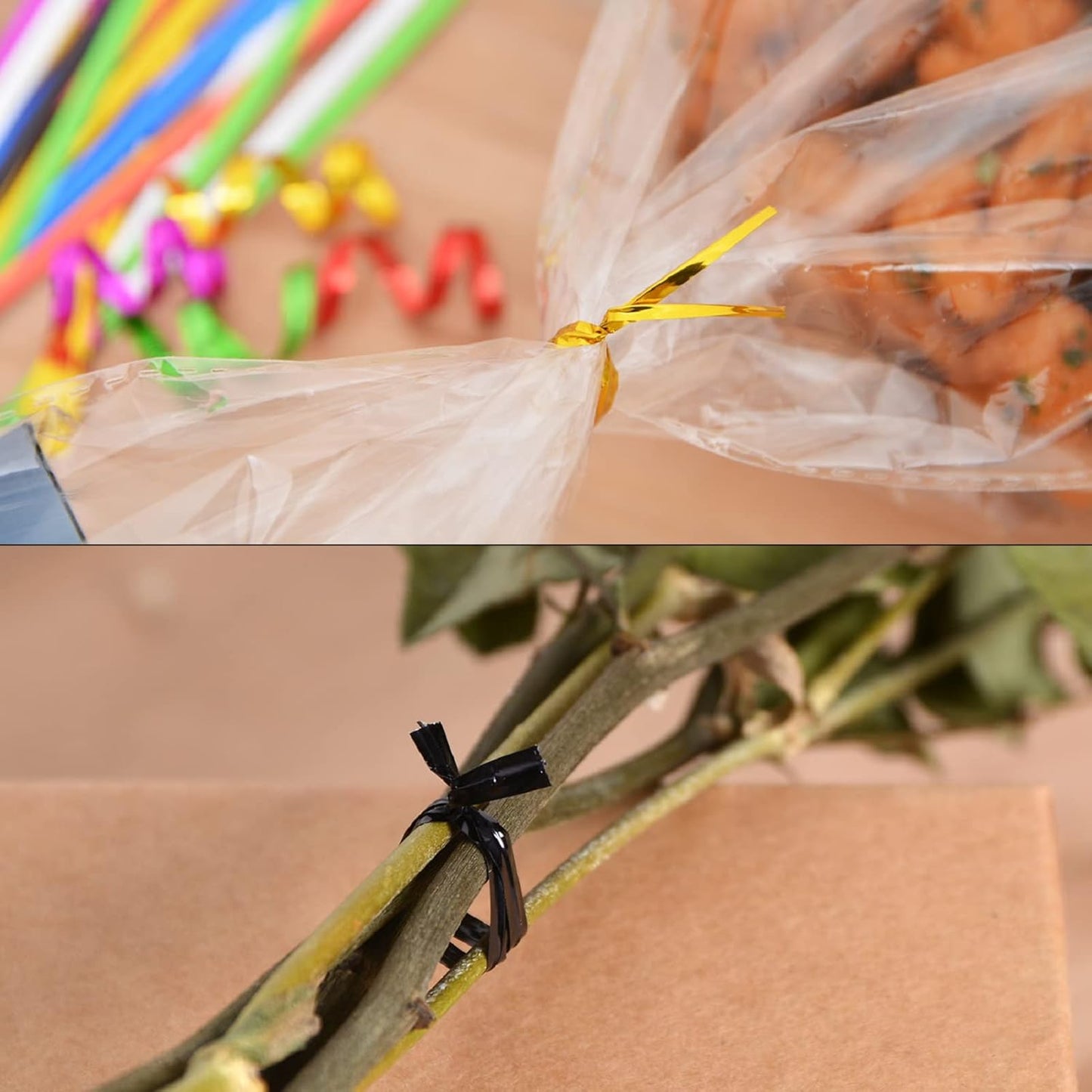 700 Pcs 4" Metallic Twist Ties, 7 Colors for Bakery Ties, Candy Bags, Coffee Bags, Goodie Bags Ties