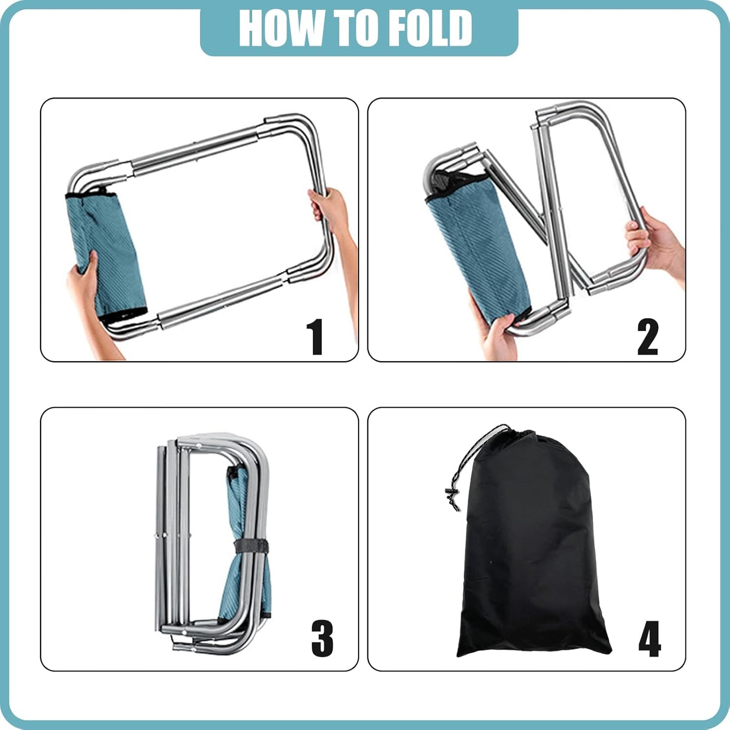 16 Inch Tall Portable Folding Camping Stool - Aluminum Alloy Lightweight Seat With Carry Bag for Fishing, Outdoor Camping, Hiking and BBQ - Red