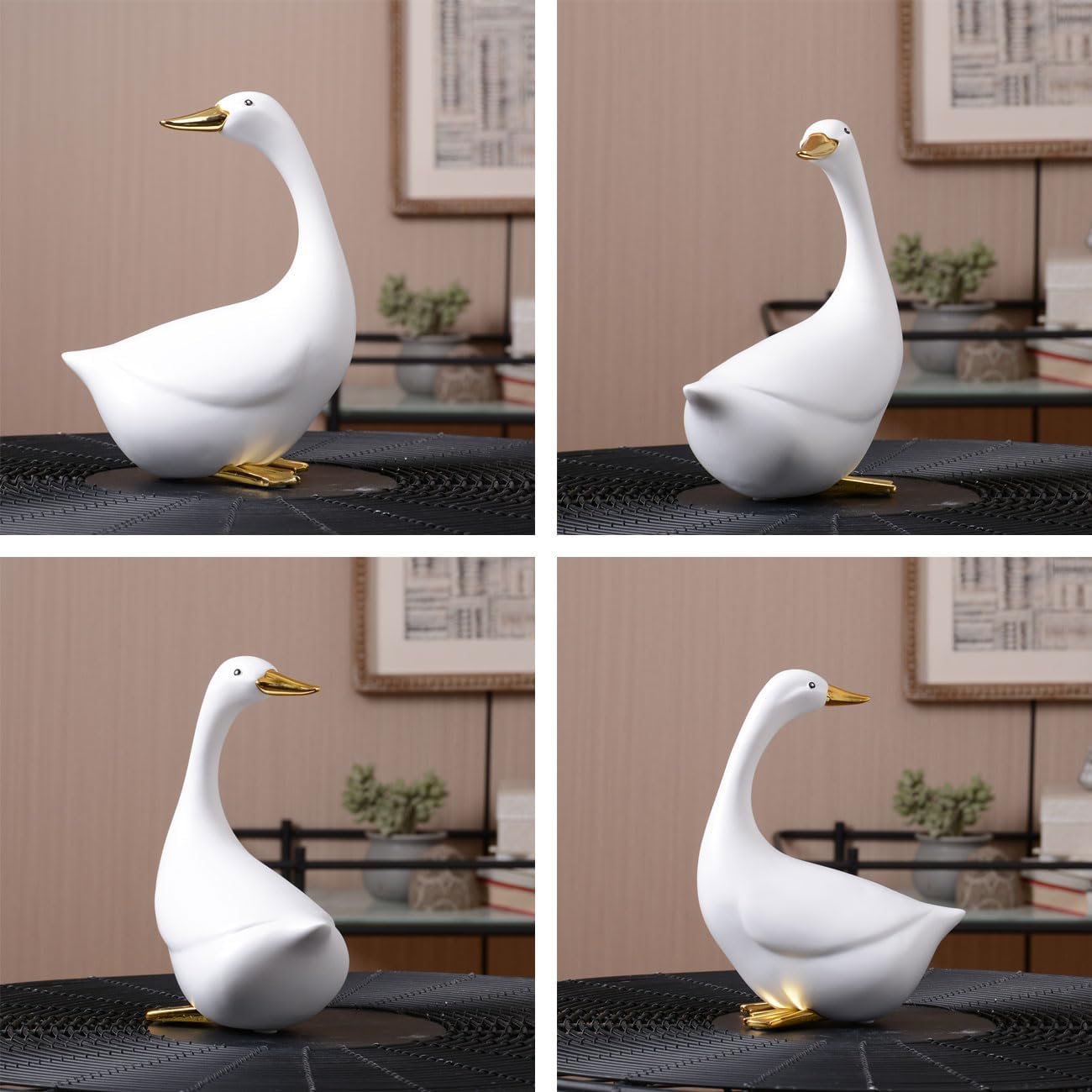 Duck Decor Figurine Animal Statue Gifts Modern Sculpture Ornament Polyresin Arts 7.9 inch