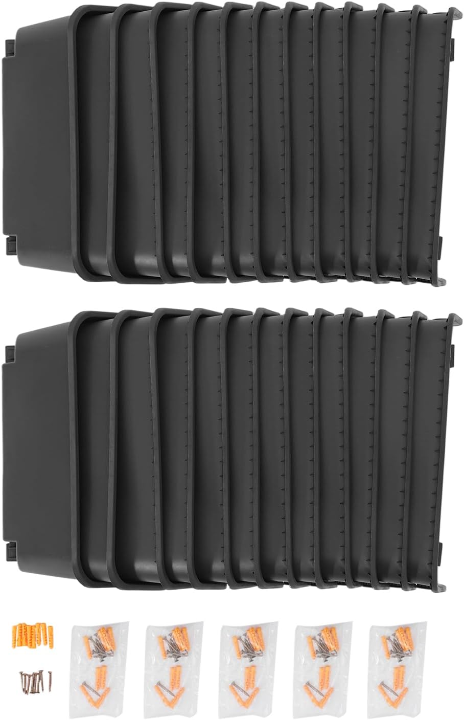 24 Pack Vertical Garden Planter,13 inch Wall Mounted Planter for Patio Indoor Outdoor Decor, Garden Self Watering Pot Balcony Plant Vegetable Fruit Herb Hanging Pocket Holder Flowerpot(Black)