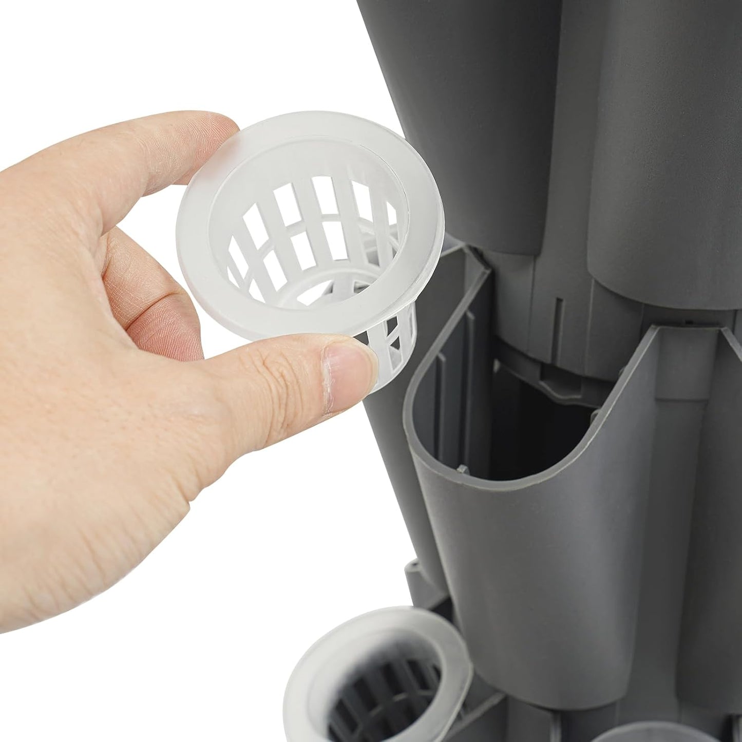 Hydroponics Growing Tower w/LED Light,8 Tiers 40-Hole Vertical Planter Tower,Smart Garden Growing System Kit for Fruits Vegetables Herbs (Grey)