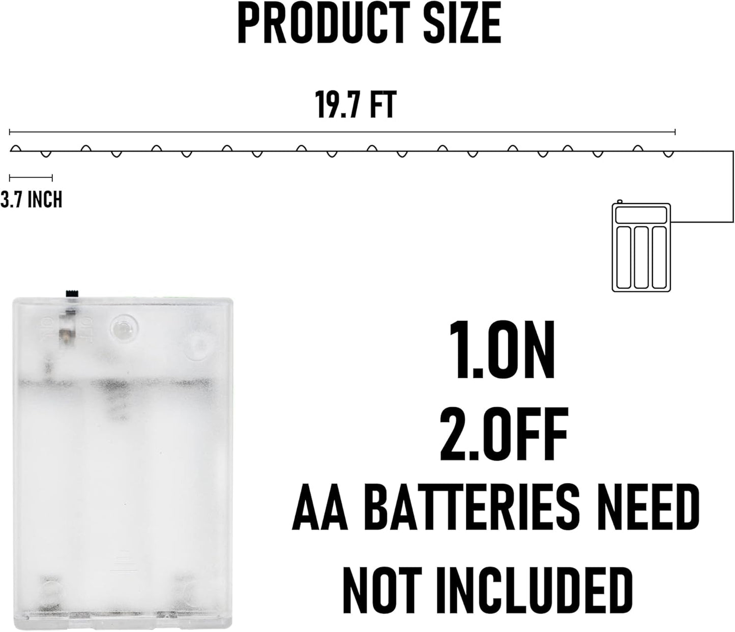 Dazzle Bright Fairy Lights Battery Operated, 2 Pack Total 40FT 120LED Silver Wire Waterproof Battery Operated String Lights, Christmas Decorations for Indoor Outdoor Bedroom Yard Decor, Red