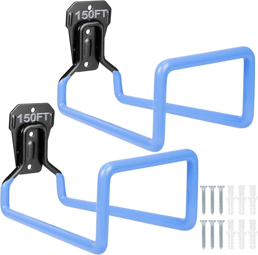 2PCS Hose Hanger Wall Mount - Metal Garden Hose Storage Water Hose Holders for Outside Heavy Duty Hose Reel for Water Hose