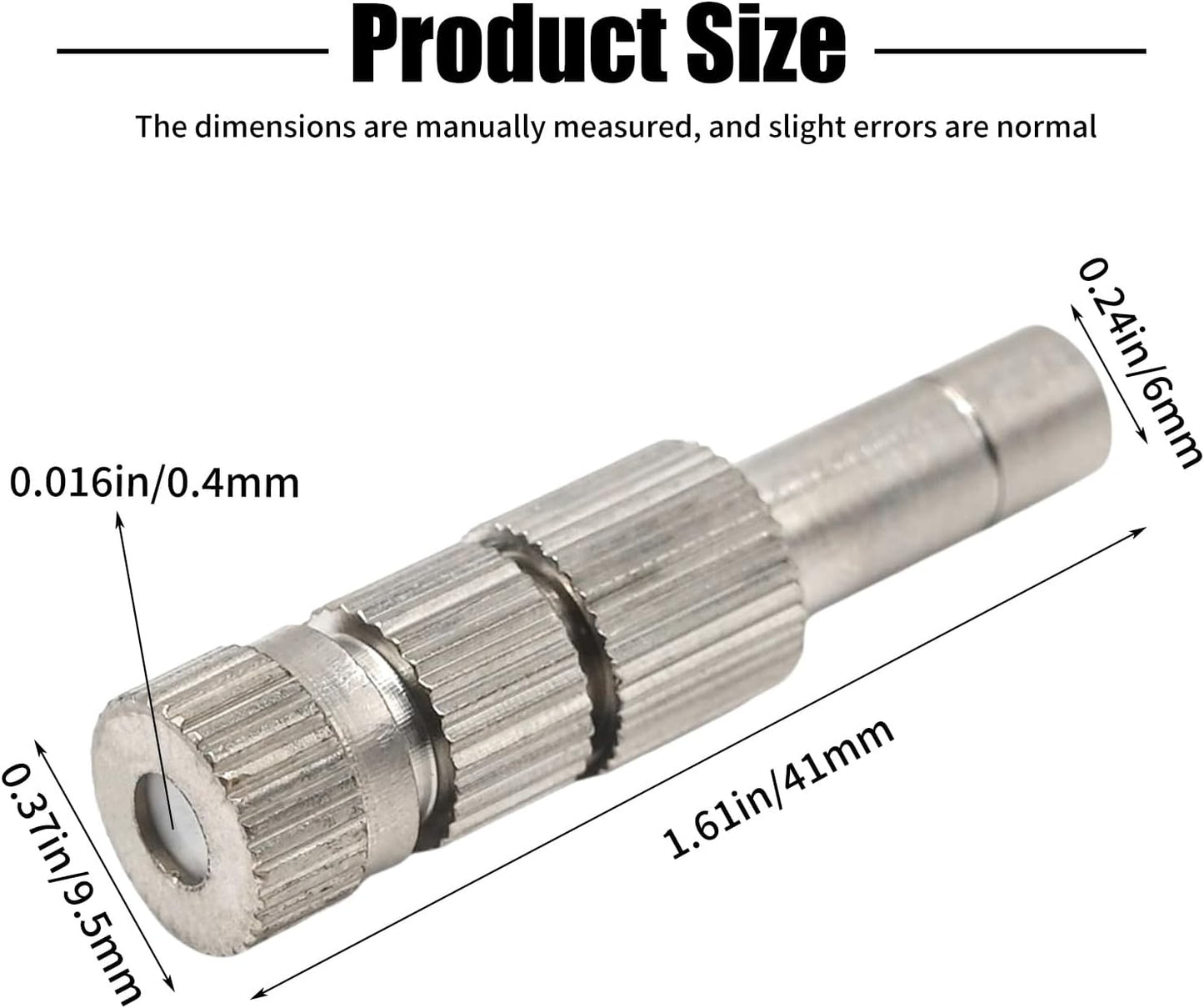 20pcs 6mm Brass Mister Nozzles with Filter, 0.016"/0.4mm Orifice Misting Nozzles for Outdoor Cooling System, Landscaping, Air Humidification, Greenhouse Irrigation