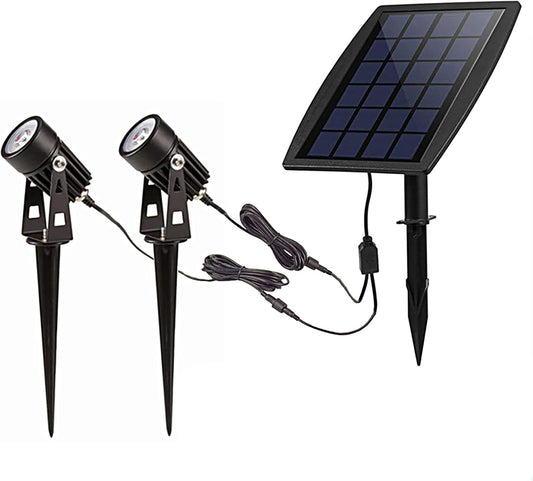 DLLT LED Solar Spot Lights Outdoor Landscape Spotlights, 2-in-1 Solar Powered Wall Lights-Low Voltage Outdoor Landscaping Light for Garden Yard Lawn Pathway Landscape Downlight, Warm White,Auto on/off