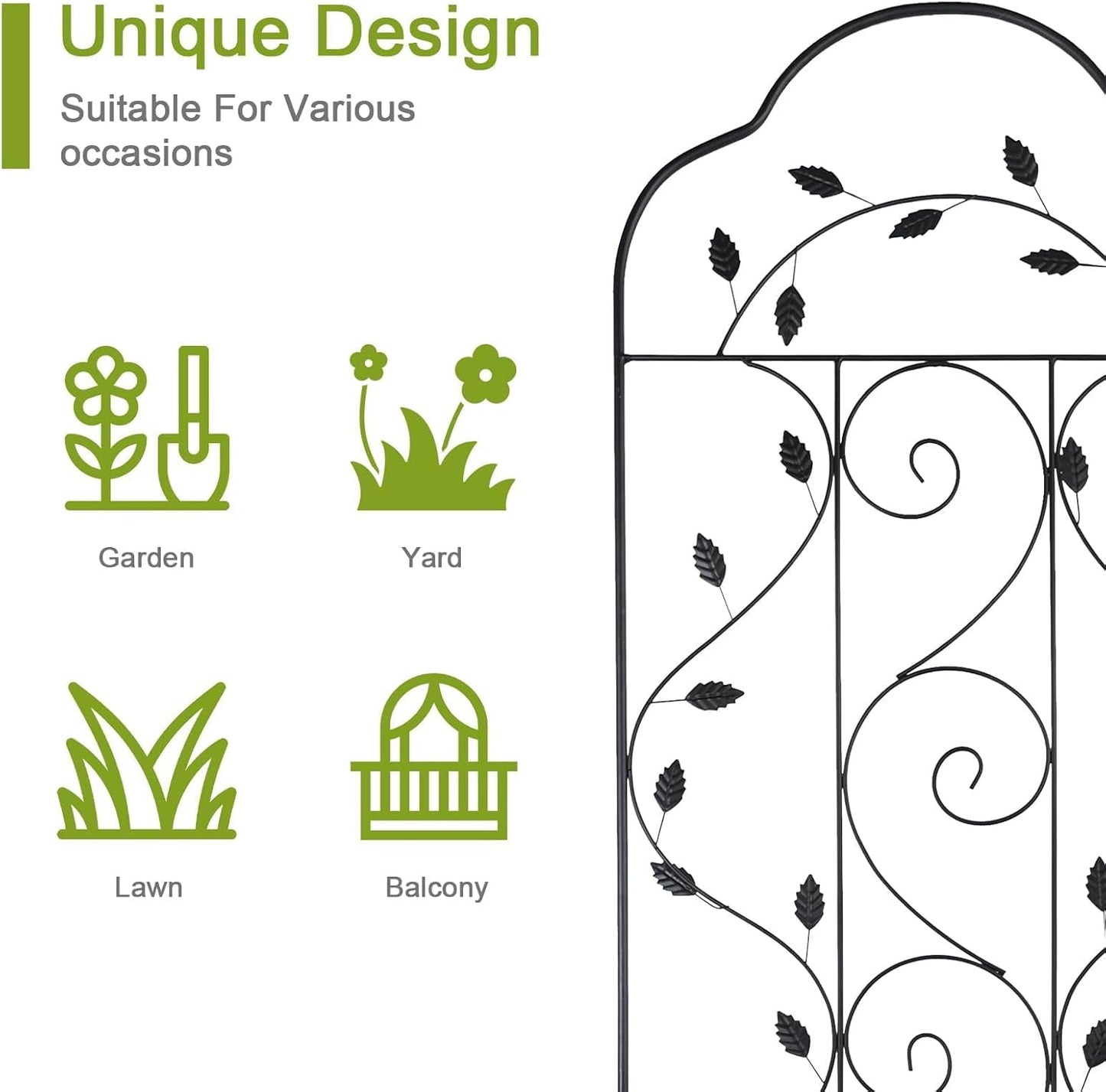 hogardeck 4 Packs 84 * 19 inch Metal Garden Trellis for Climbing Plants Outdoor,Heavy Duty,Black Coating Rustproof Trellis for Rose, Vegetable, Flowers, Expandable,Perfect for Training Climbing Plants