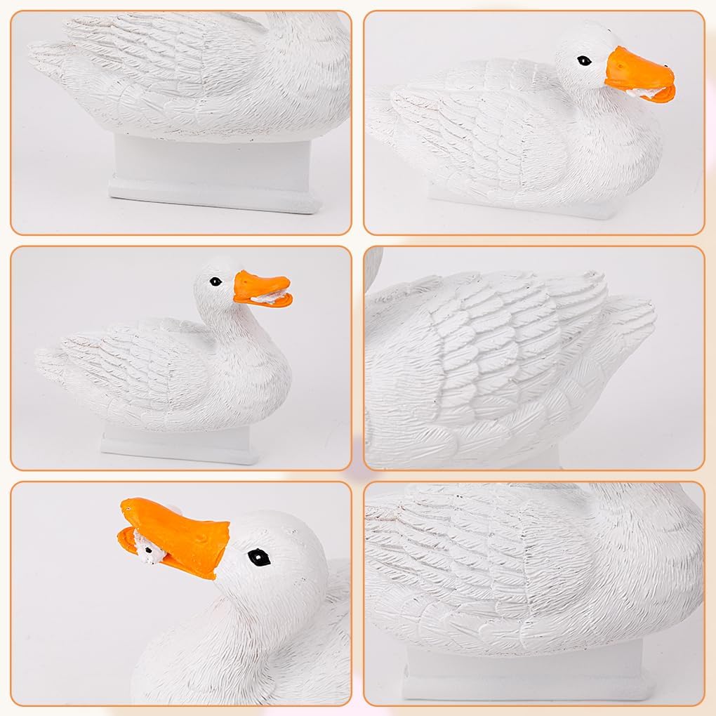 FineInno Floating Resin Duck Figurine Aquarium Decoration Decor Pond Statue Outdoor Accessories Fish Tank Floating Duck Funny Craft for Garden, Park, Pool