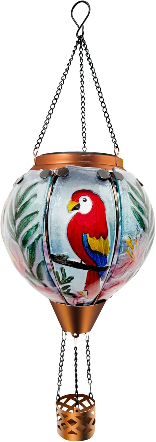 Hot Air Balloon Solar Lights with Colorful Flickering Flames, Great for Outdoor Garden Patio and Party Decoration