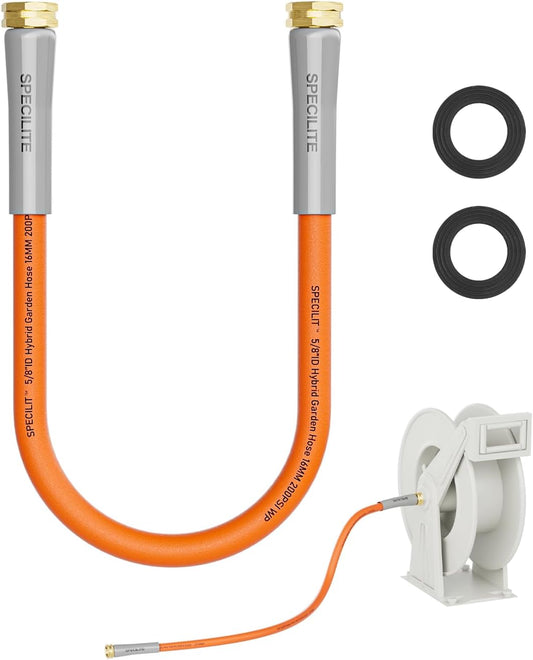 Garden Water Hose 3 ft x 5/8 in with Female to Female Connector, Small Leader Hose for Hose Reel, Heavy Duty, Flexible & Lightweight, Water Pipe, Outdoor Water Hose Extension Adapter