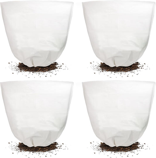 Svepndic 4 PCS Winter Plant Covers Freeze Protection,39X39 Reusable Plant Protector Bag with Drawstring,Winter Plants Jacket Warm Shrubs Cover Blanket Frost Protection for Outdoor Garden Plants