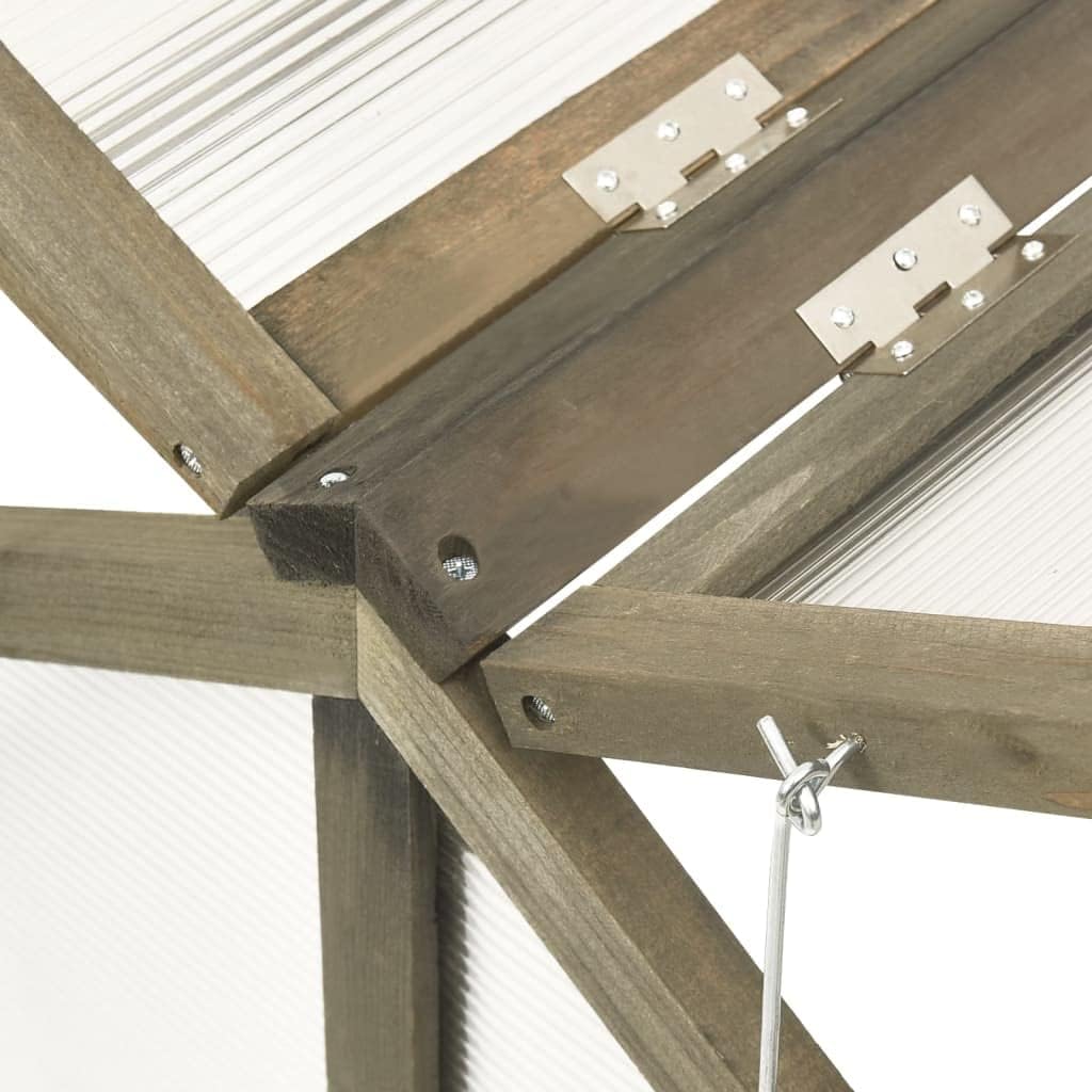 Firwood Garden Portable Wooden Greenhouse - Raised Flower Planter with 2 Roofs, Mini Greenhouse Cabinet for Outdoor Indoor Use, 44.8"x31.4"x19.6"/Gray