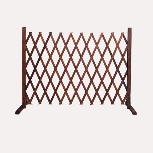 Expandable Wooden Lattice Fence - Retractable Garden Fencing Panel Trellis for Climbing Plants, Freestanding Pet Screen, No-Dig Vertical Rack - Brown, 82.67"x35.4"