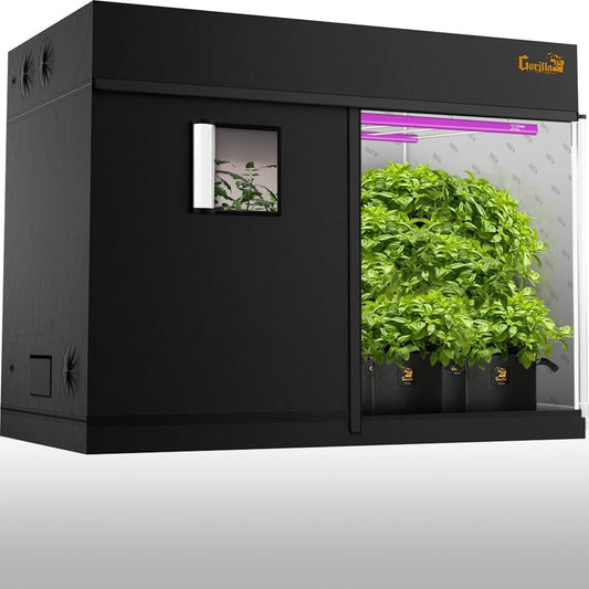 Gorilla Grow Tent Pro 5 x 9 x 6'11 to 7'11 w/Included Extension Kit - Tallest Premium Indoor Grow Tent, Thickest & Most Durable Gorilla Canvas, Strongest w/ 300lb Hang Capacity, Hydroponic Grow Box
