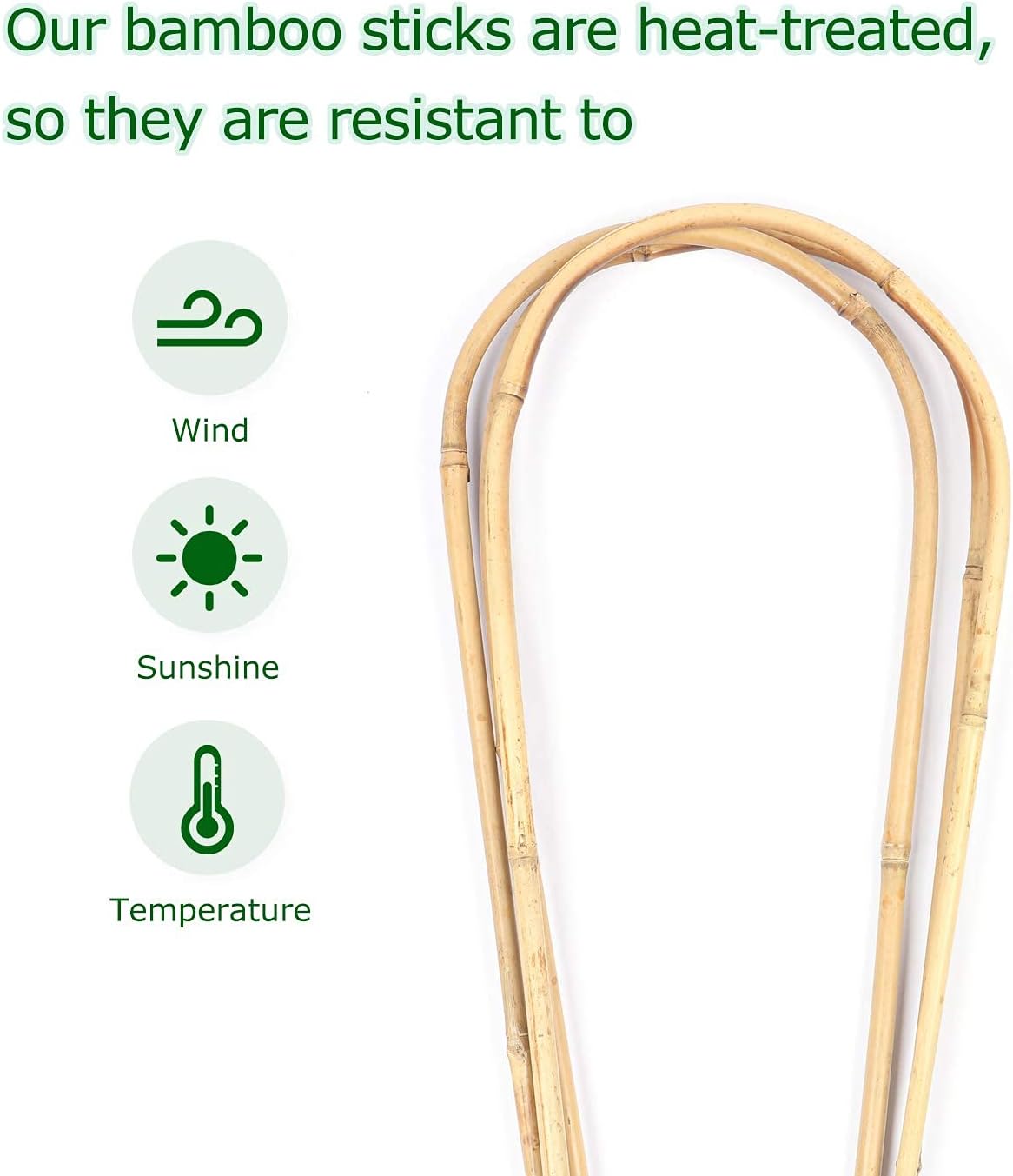 3PCS Natural Bamboo Trellis 3ft for Climbing Plants Indoor Outdoor, Garden Arch Support for Potted Plants Bamboo U Trellis for Vines Ivy Climbing Flowers