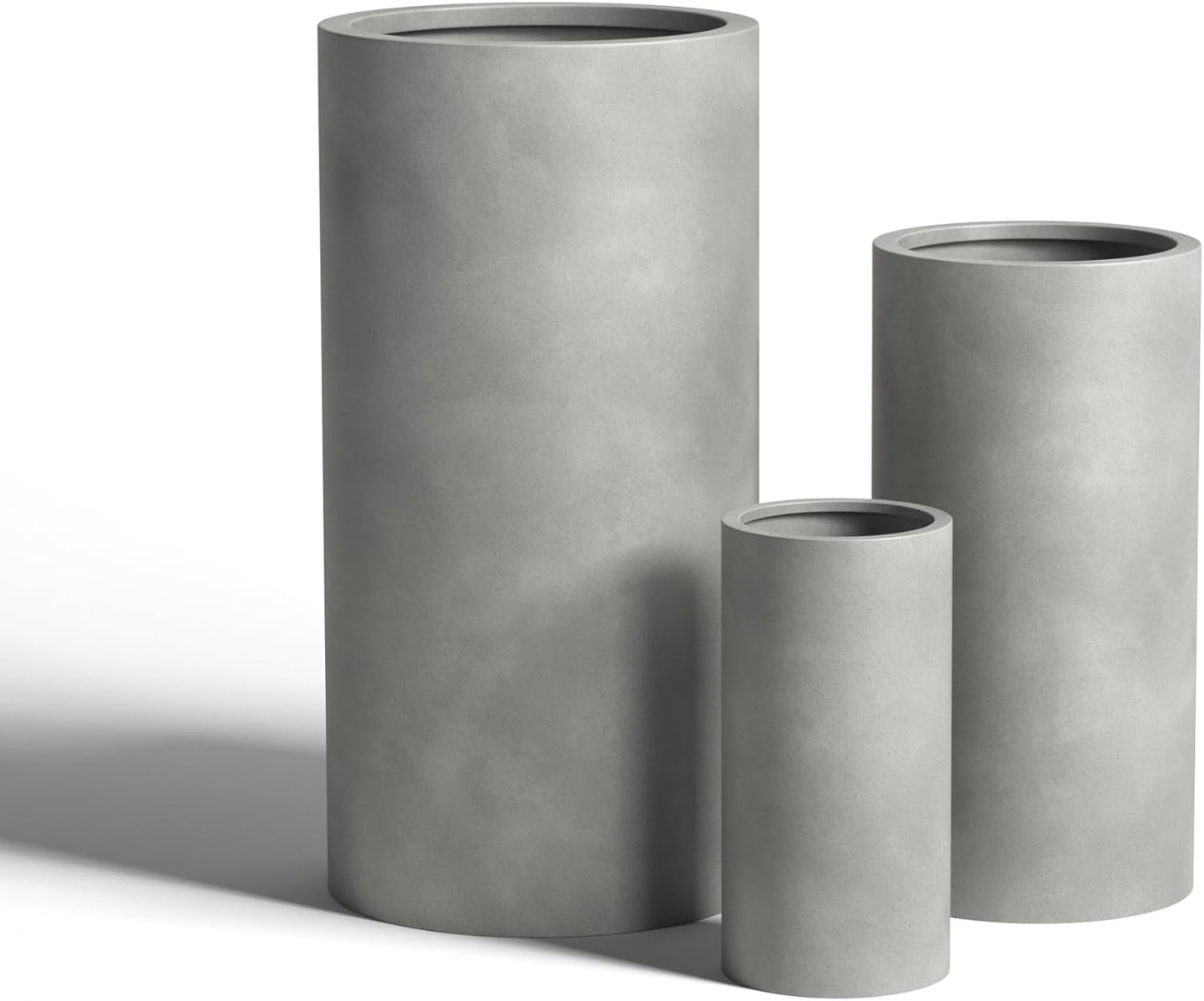 DTY Signature Mount Oxford Tall Outdoor Planter - Medium Gray 23.6 Inch Height Modern Tall Planter Pot for Indoor & Outdoor Spaces - Stylish Planter for Contemporary Homes and Gardens