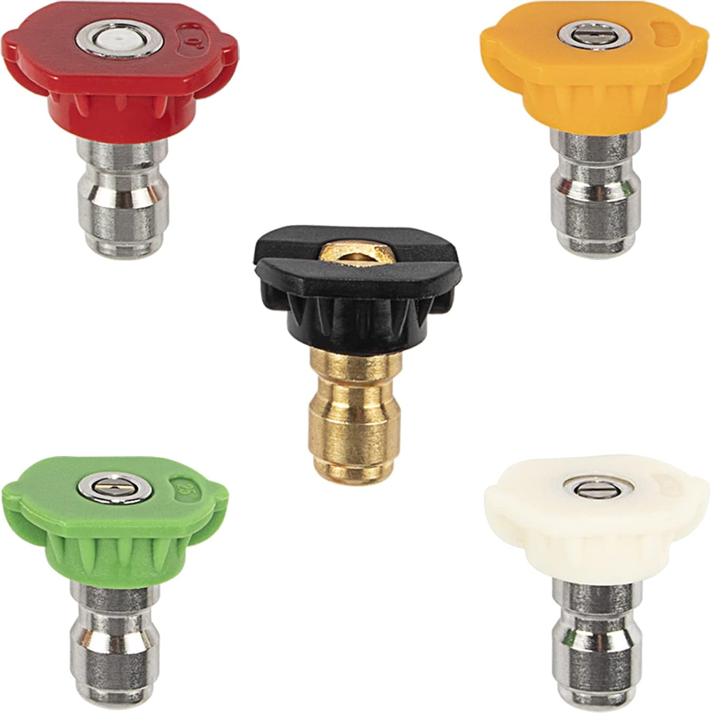 High Pressure Washer Spray Nozzles Tip Set, 5pcs Variety Degrees for Quick Connect, 1/4 Inch Quick Connection, 4000 PSI