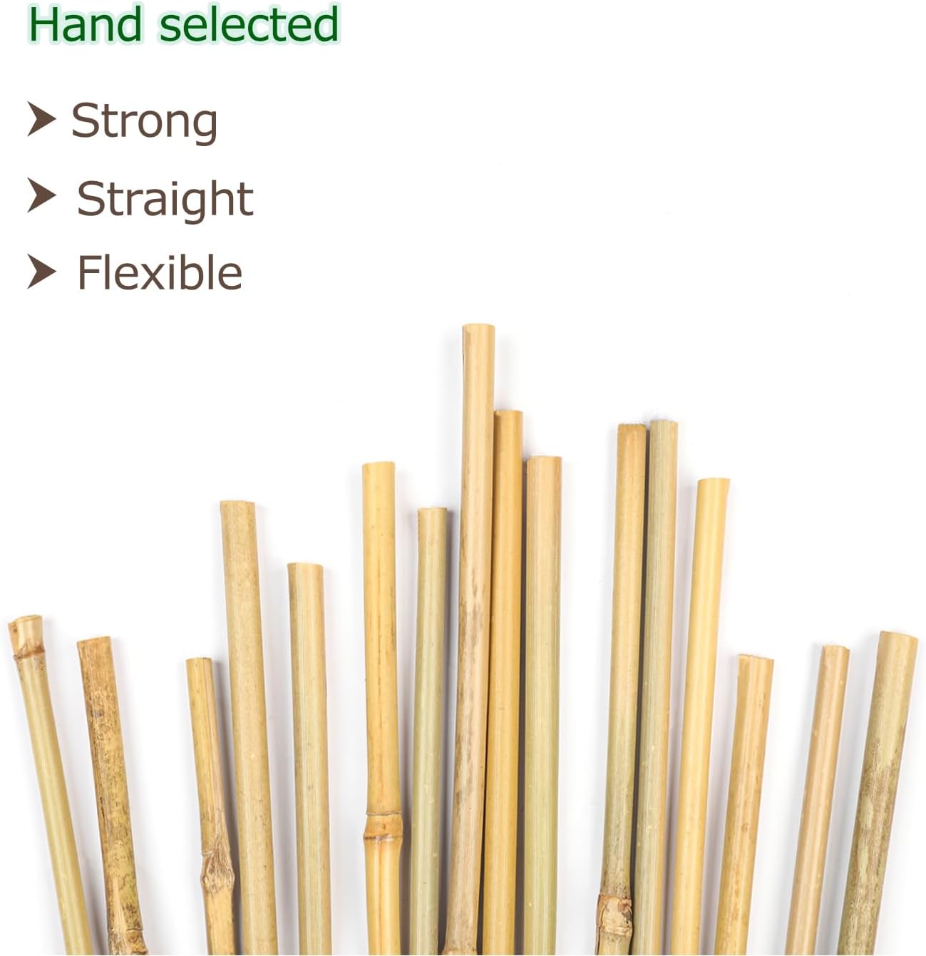 40pcs Natural Bamboo Sticks for Indoor and Outdoor Plants, 16 Inch Plant Support Stakes for Tomato, Beans, Potted Plants and Vegetable