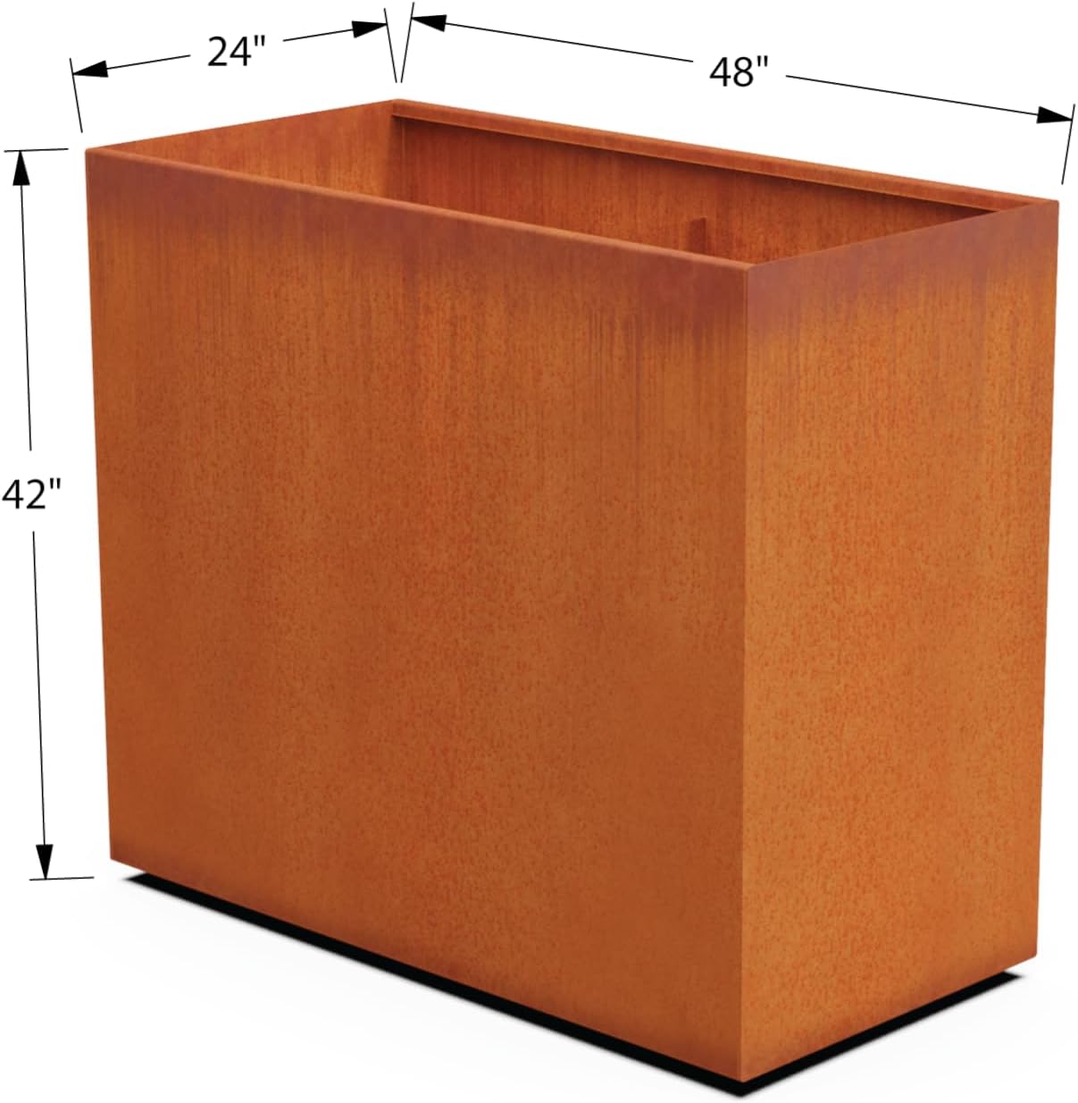 Corten Steel Planter Rectangle Outdoor Metal Garden Box Heavy Duty | Made in USA | Fully Assembled