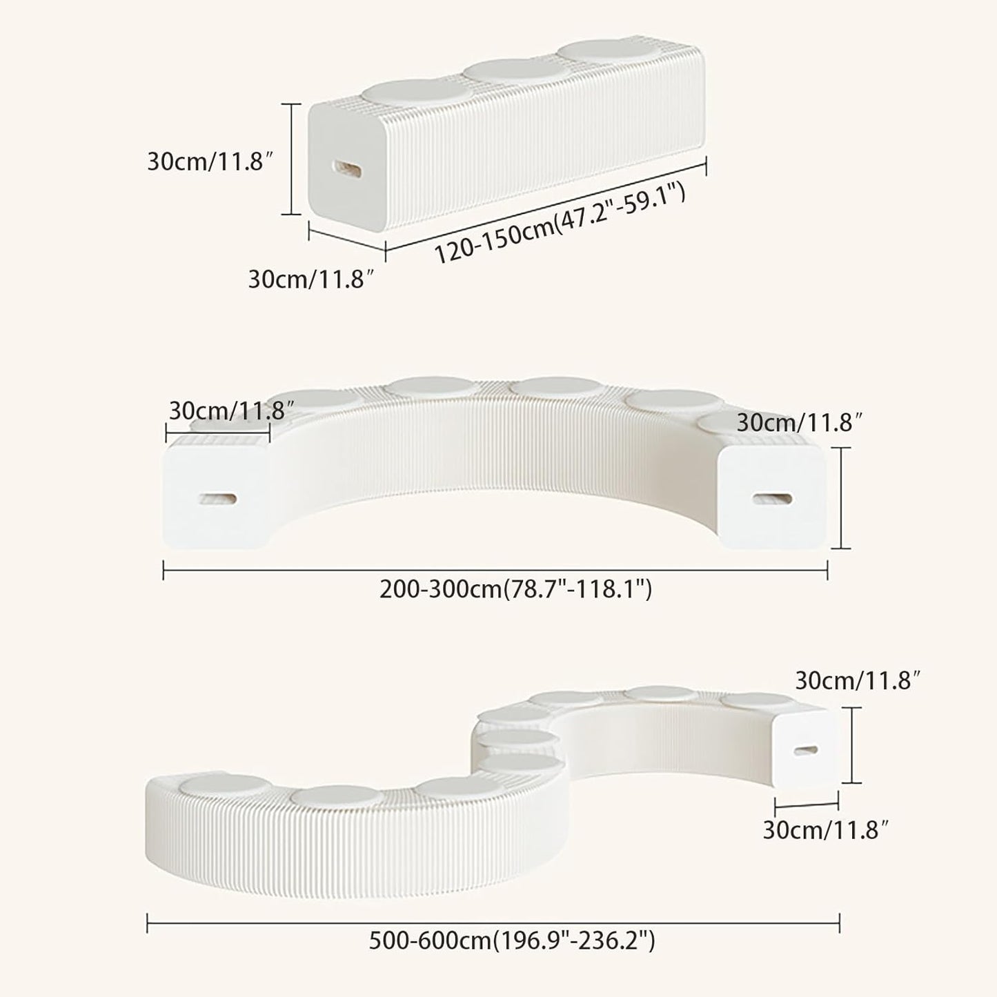 Foldable Kraft Paper Stool, Honeycomb Accordion Folding Bench, Collapsible Paper Stool for Small Spaces, Portable Footrest and Side Table for Living Room and Office,Brown-44×31×150cm