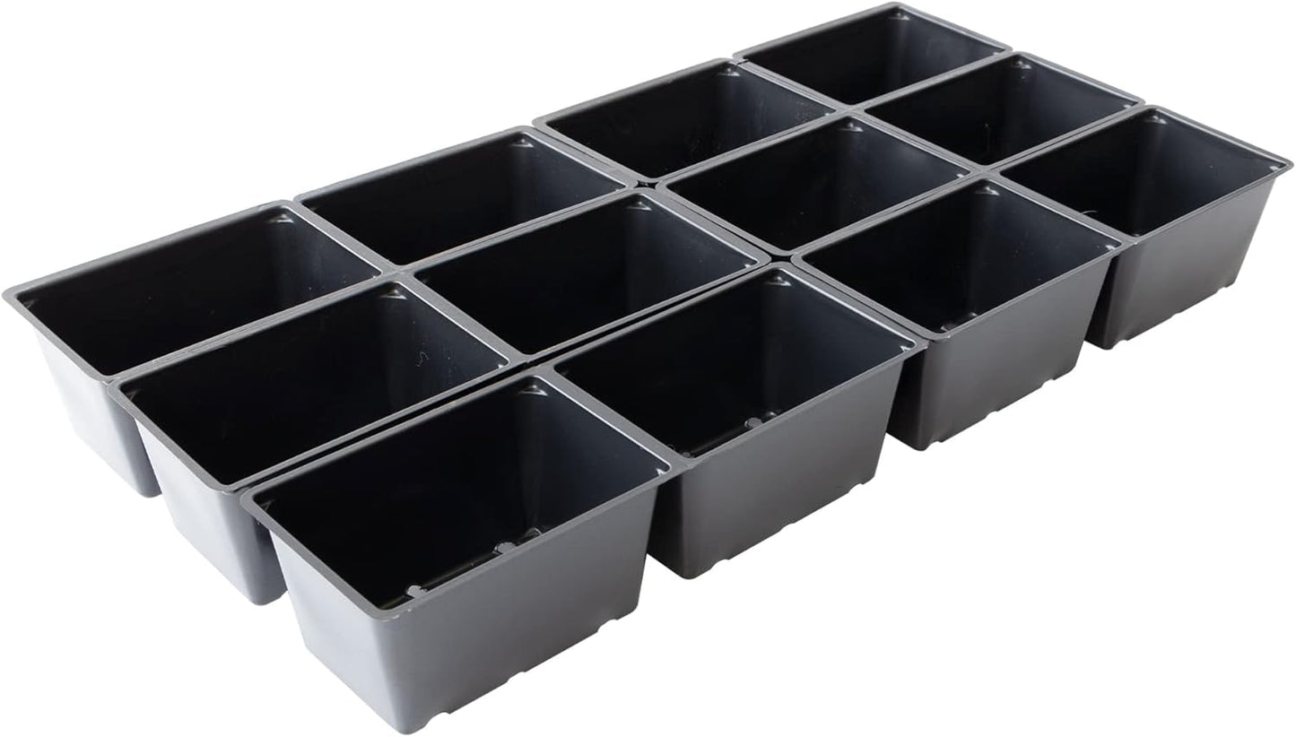 12 Cell Plant Tray Inserts - Pack of 10 - One Dozen Perforated Planter Cells with Drain Holes - for 10x20 Trays. Gardening, Seed Starts, Microgreens & More