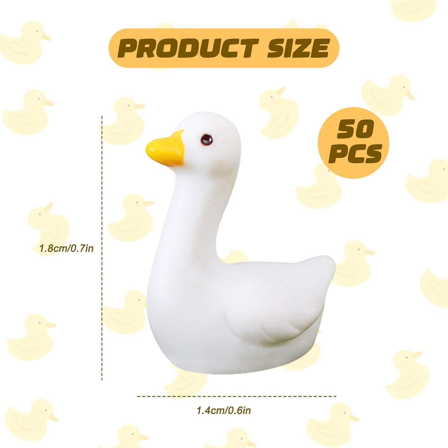 ﻿50pcs Mini Tiny Goose Figurines - Resin Geese Animal Statues for Halloween Decorations, DIY Crafts, Party Gifts, Stocking Stuffers, Micro Landscape Ornaments to Hide,Small Desk Goose Decor