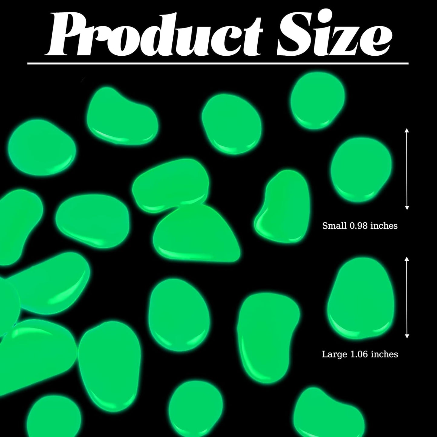 1.4LB 25-27mm Green Gardening Luminous Glow Stones Outdoor Decorations Luminous Stones Glow Stones Pebbles for Patio Landscaping Lawn Landscape Decor