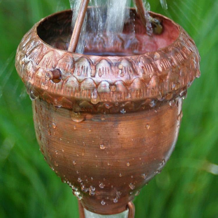 Nutshell Stores Acorn Cups Rain Chain - Copper - 11 Feet