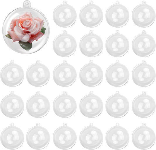 180 Pcs 2.36 Inch Clear Plastic Fillable Balls, Christmas DIY Fillable Ornaments Balls, Plastic Ornaments Ball for Christmas, Holidays, Weddings, Parties, and Home Decor