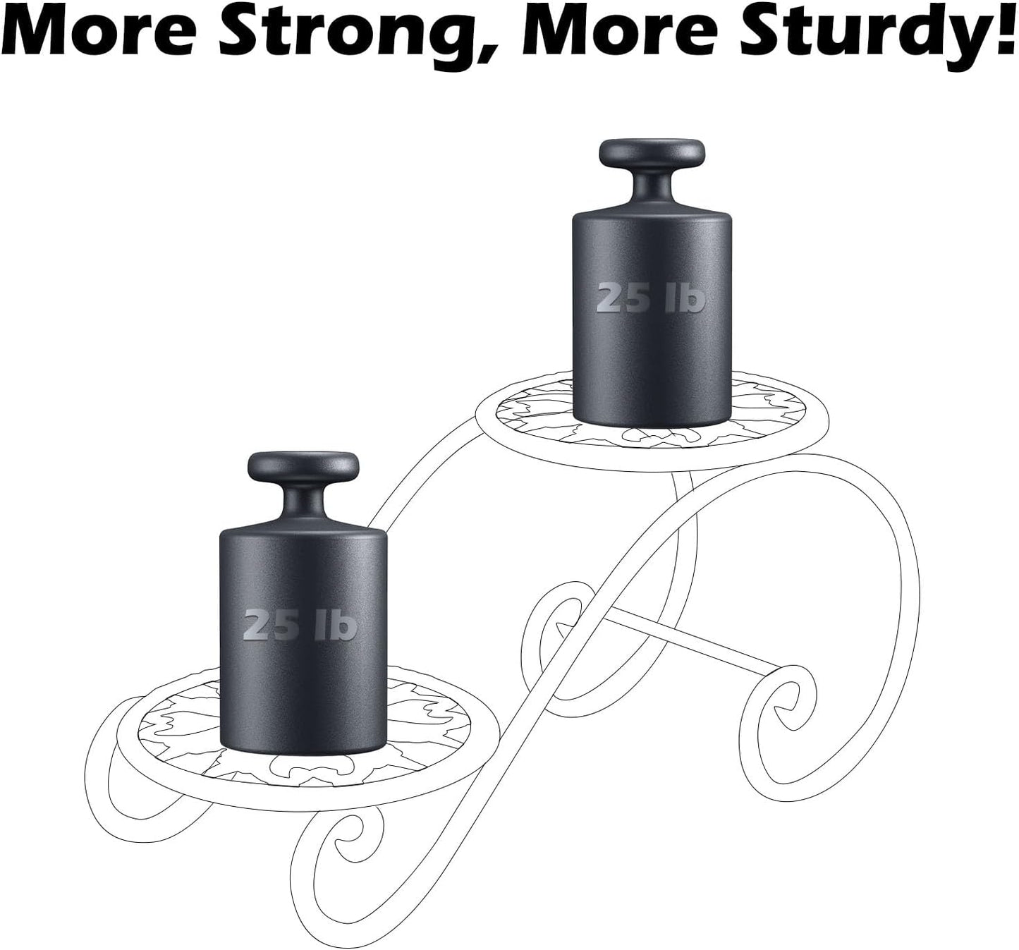 2 Tier Golden Plant Stand for Indoors, Beautiful Appearance And Cute Shape. Brown 1 Pcs