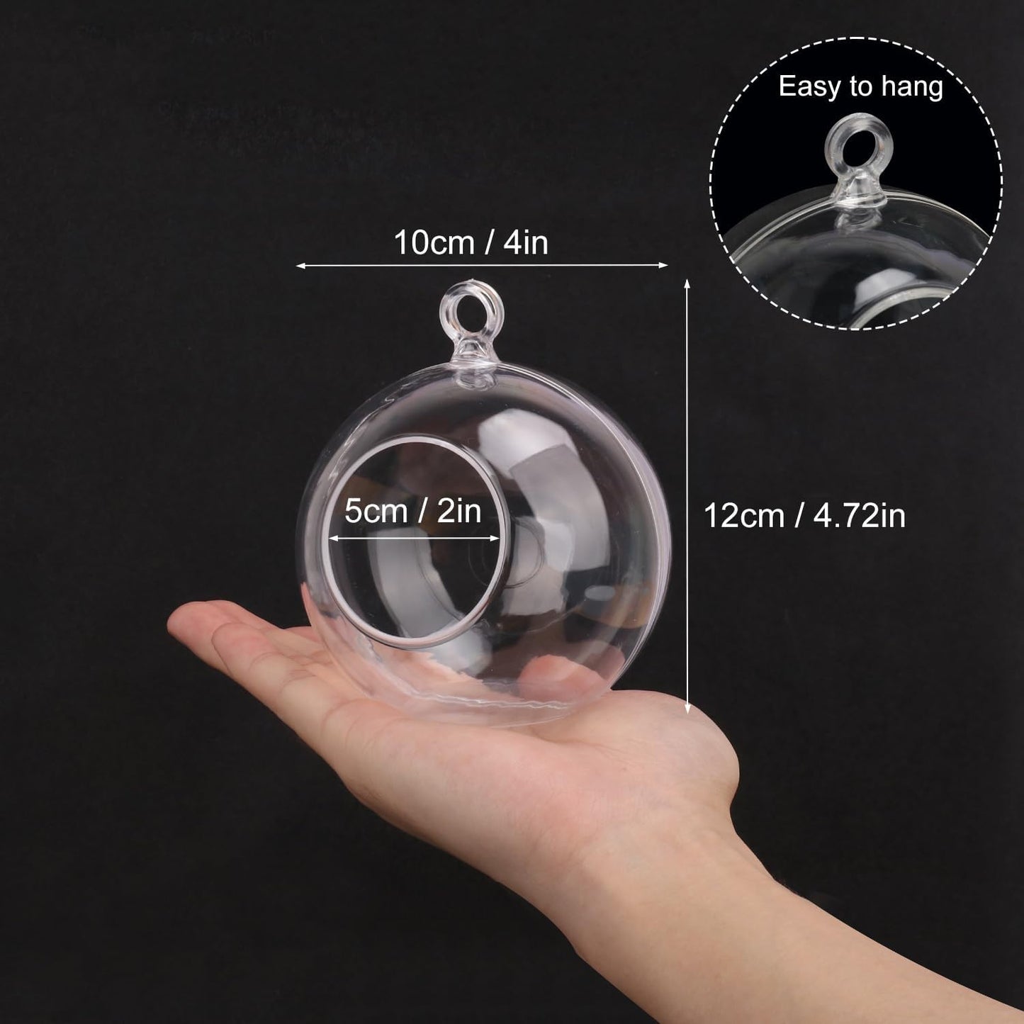 39 Pcs 4 Inch Hanging Glass Globes Orbs, Clear Ornaments Balls, Tealight Candle Holder for Wedding, Christmas, Party, Centerpiece Accessory and Home Decor by KUKLIPJIM.