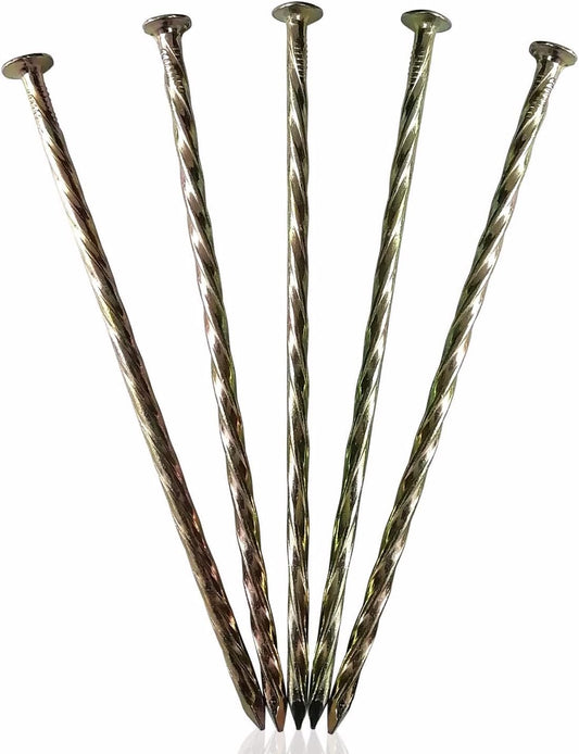 12 Inch Galvanized Heavy Duty Spiral Landscape Spikes, Metal Garden Stakes Edging Anchoring Spikes for Artificial Turf, Paver Edging, Weed Barrier, Tent, Camping, Carpentry,（ 40 Pack）
