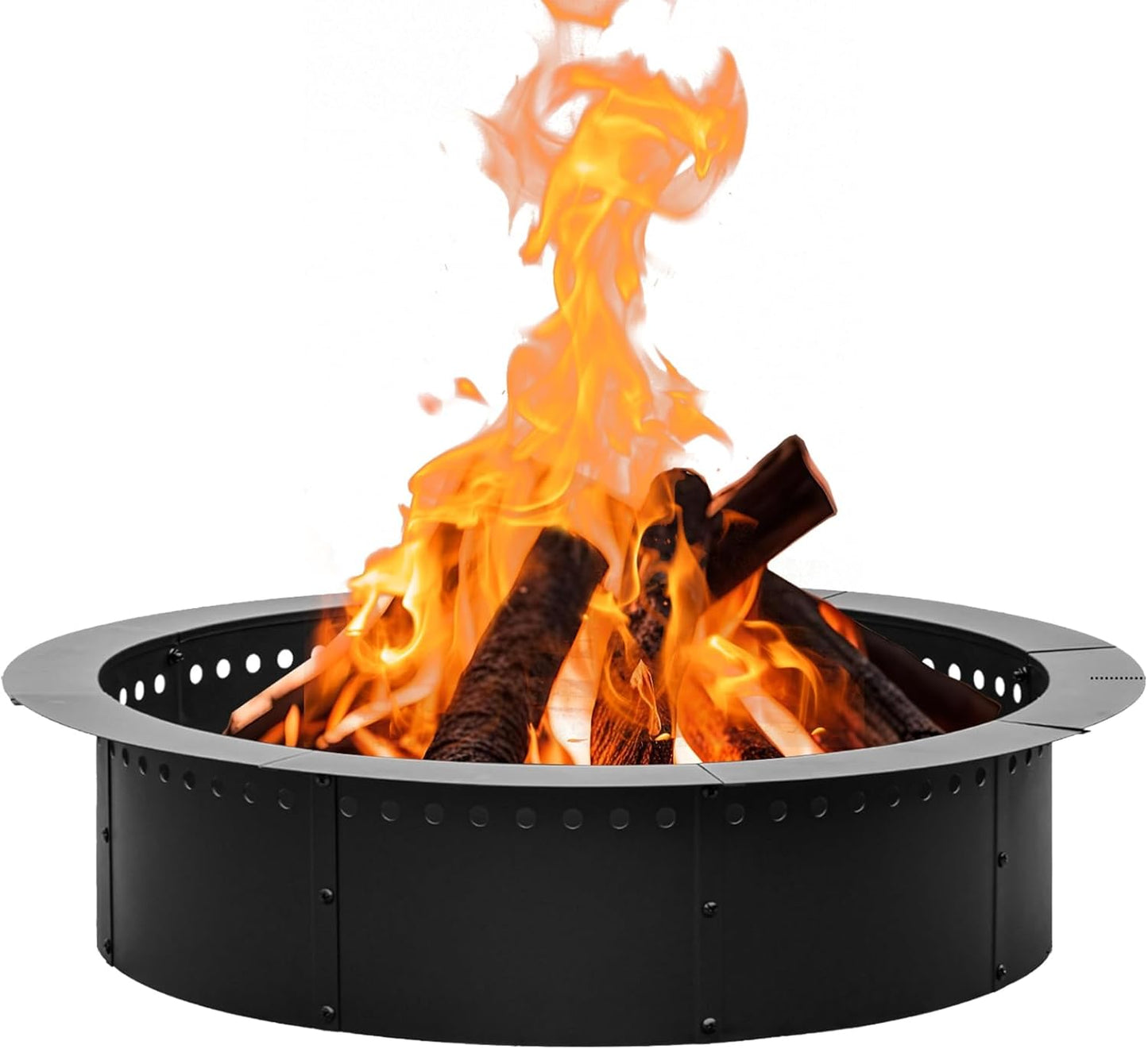 42 inch Fire Ring, Large Round Firepit Insert,Fire Pit Ring for Camping, Wood Burning Fire Pit for Yard,Garden,Outdoor Fireplace, DIY Fire Rings for Outside