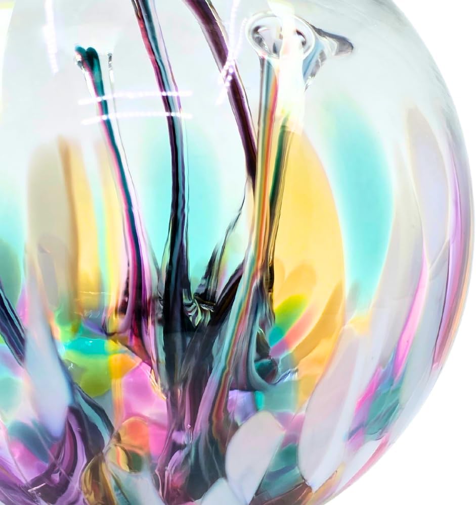 Luke Adams Handmade Glass Gazing Balls for Garden on Clearance – Hand Blown Glass Gazing Ball for Yard Décor – Decorative Garden Globe (Wildflower)