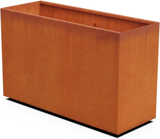 Corten Steel Planters Large Rectangular - 48x18x30 Extra Large Outdoor Planter Box for Patio, Garden & Privacy Screen | Heavy Duty 11-Gauge Metal, Made in USA