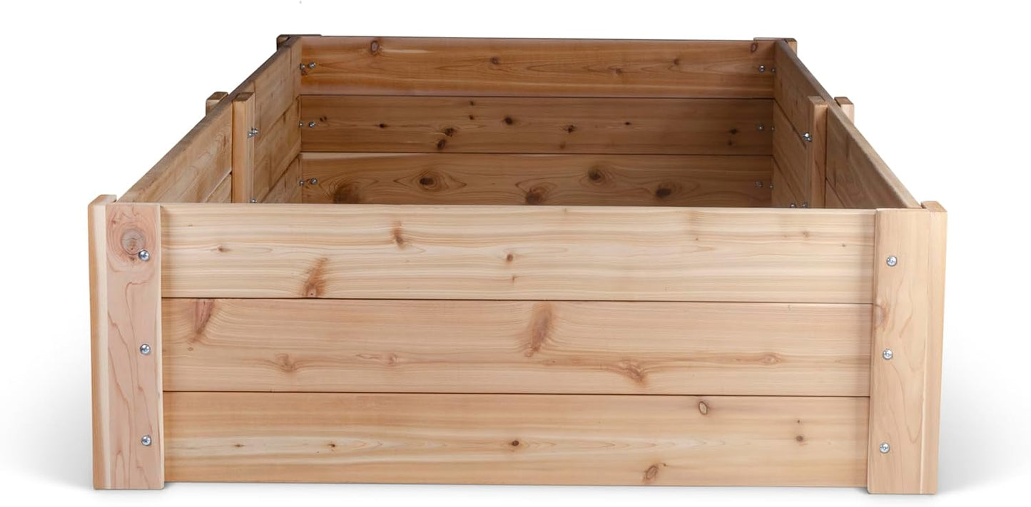 Infinite Cedar Premium Cedar Raised Garden Bed - 4' x 8' x 16.5" H - 1" Thick Wood