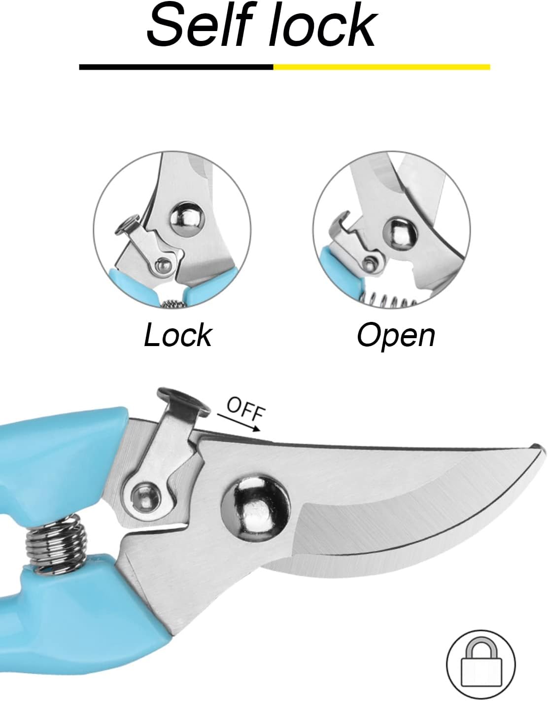 Curve Gardening Scissor with Sharp Stainless Steel Blade Garden Shears for Cutting Flowers Trimming Plants of Yard Florist Flower Rose Herb Hedge Bonsai and Fruits Picking (Black Handle)