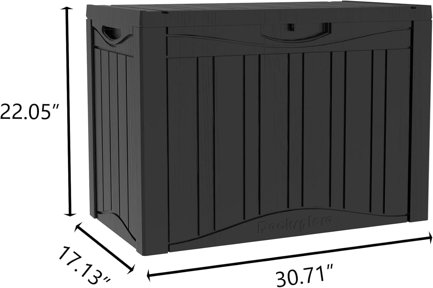 31 Gallon Deck Box, Resin Outdoor Indoor Waterproof Storage Box, Lockable Storage Box With Handle for Patio Furniture - Garden Tools - Swimming Pool Tools UV-Resistant, Black