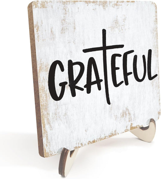 Inspirational Wood Sign Rustic Desk Decor Home House Office Work Table Desk Accessories Decorative Christian Religious Bible Verse Faith Decorations Office Supplies Living Room Cubicle Decor