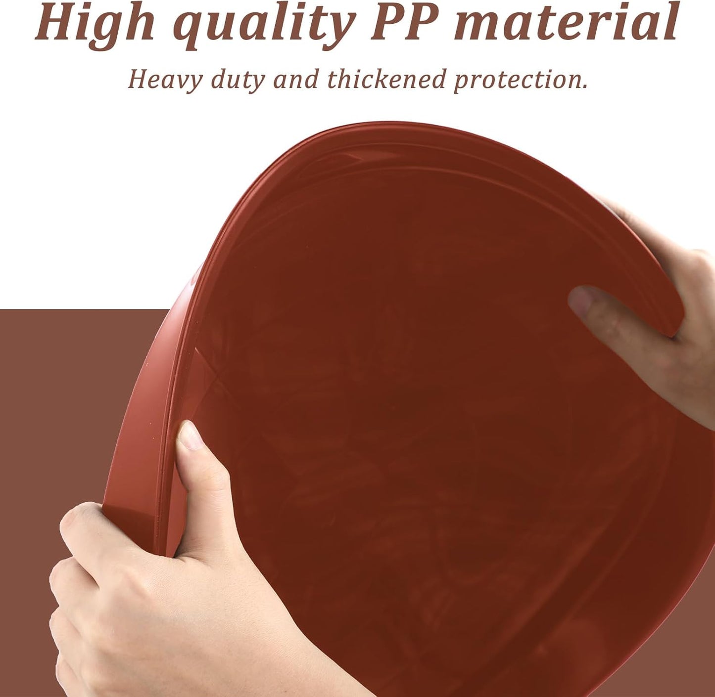 Eccliy 6 Pack Plastic Plant Saucer Heavy Duty Planter Saucers Large Plant Pot Saucers Plastic Water Trays for Indoors and Outdoors Flower Plant Plant Drip (Terracotta,20 Inch)