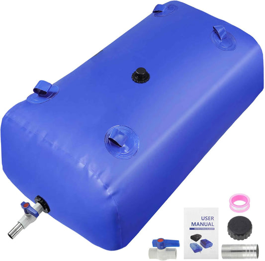 240 L/63.4 gal Water Storage Bladder Container Large Capacity Foldable Portable Water Tank Urgency Water Bladder Soft Water Bag RV Camping Garden Watering Field Irrigation 1000D