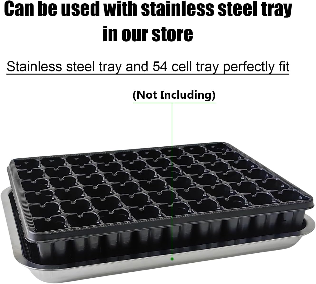 54 Cell Seed Starter Trays, 2.8" Deep Plug Tray Seedling for 1015 Nursery Tray, Super Thick Reusable Trays for Easy Transplantation (11.14inch ×14.6 inch, 5-Pack)
