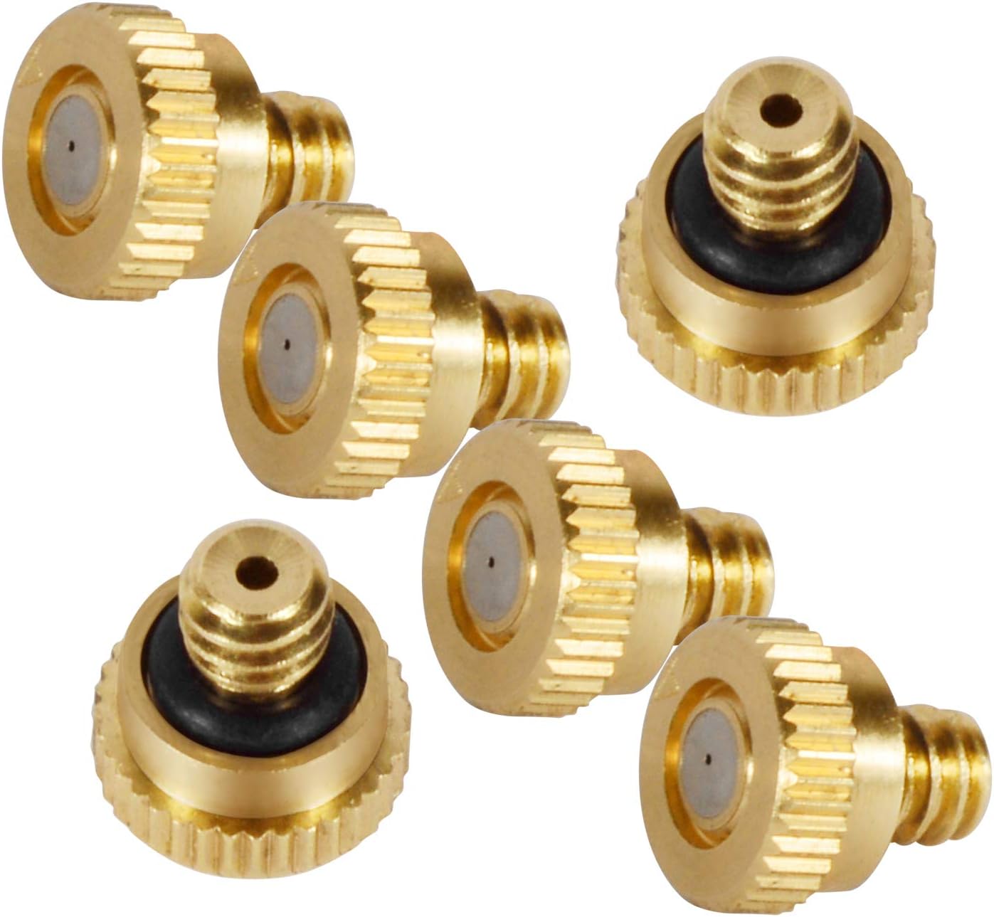 Brass Misting Nozzles 0.016" Orifice (0.4mm) 10/24 UNC, Water Mister Parts Fog Nozzles for Patio Misting System Outdoor Cooling System (40pcs)
