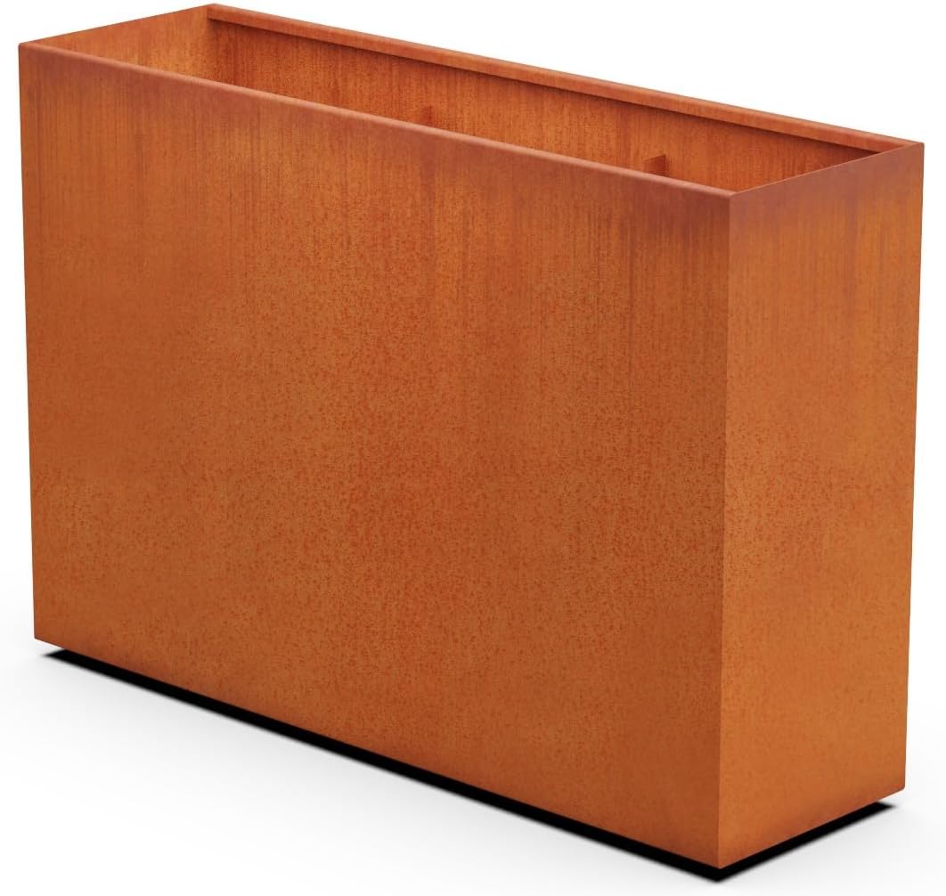 Extra Large Planters Outdoor Corten Steel Planter – 60x18x42 Inch Large Rectangular Planters for Outdoor Plants, Use as Privacy Screen or Patio Divider, Heavy Duty Metal Planter Rectangle