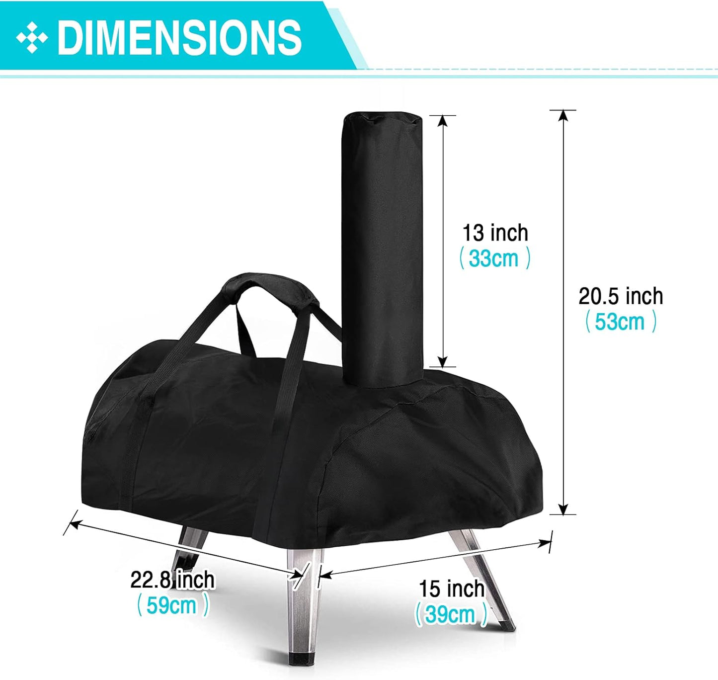 Pizza Oven Cover for BIG HORN and aidpiza 12,TwoPone Waterproof Pizza Oven Accessories Carry Cover for Outdoor