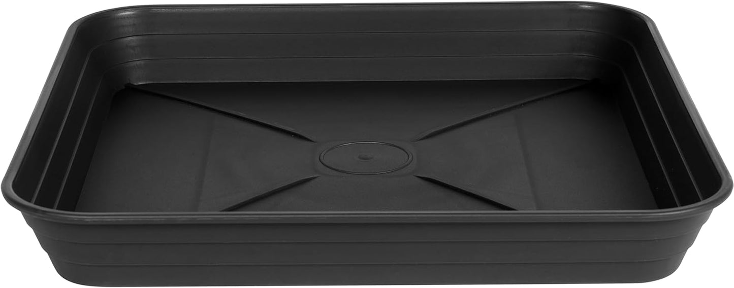 2 Pack Square Plant Saucer Tray 14 inch, Heavy Duty Plastic Plant Saucers for Indoors Outdoor, Flower Plant Drip Trays for Pots, Square Seed Starting Tray, Seedling Growing Trays