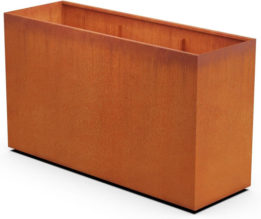 Extra Large Planters Outdoor - 72x24x42 Corten Steel Planter for Privacy Screens & Patios | Large Rectangular Planters for Outdoor Plants, Heavy Duty Metal Box